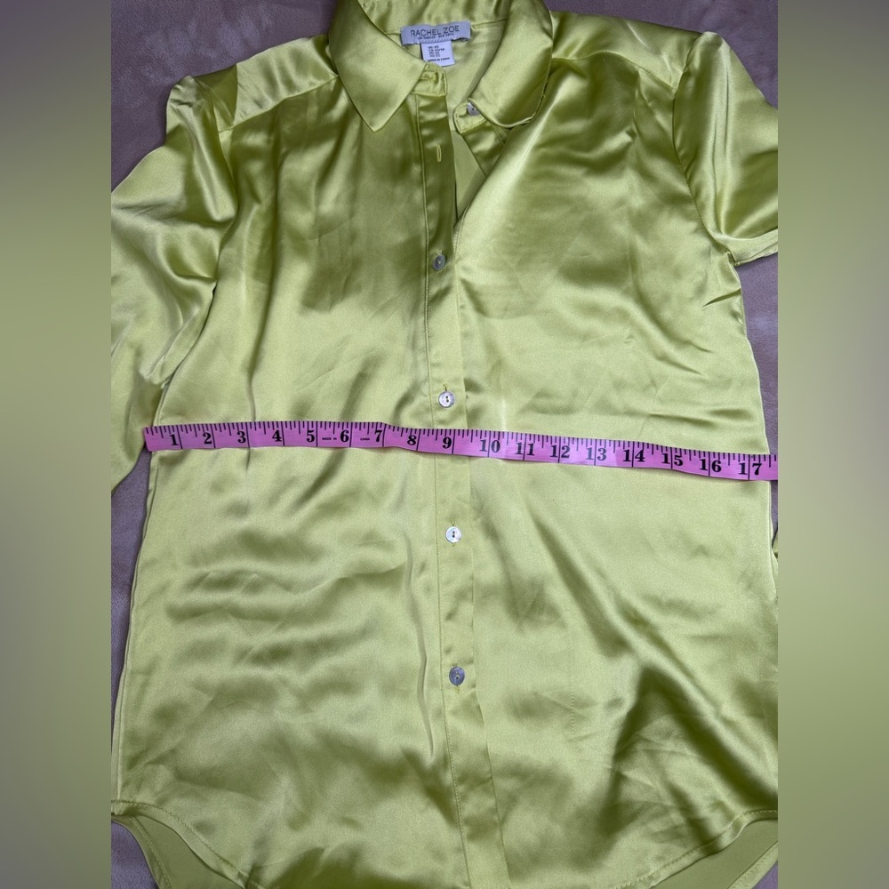 Rachel Zoe Green Casual Button Down Shirt - Picture 7 of 11